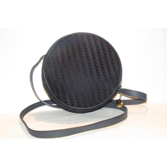 Gucci Vintage Navy Blue Canteen Style Dark Diagonal Square Print Canvas - Picture 8 of 12